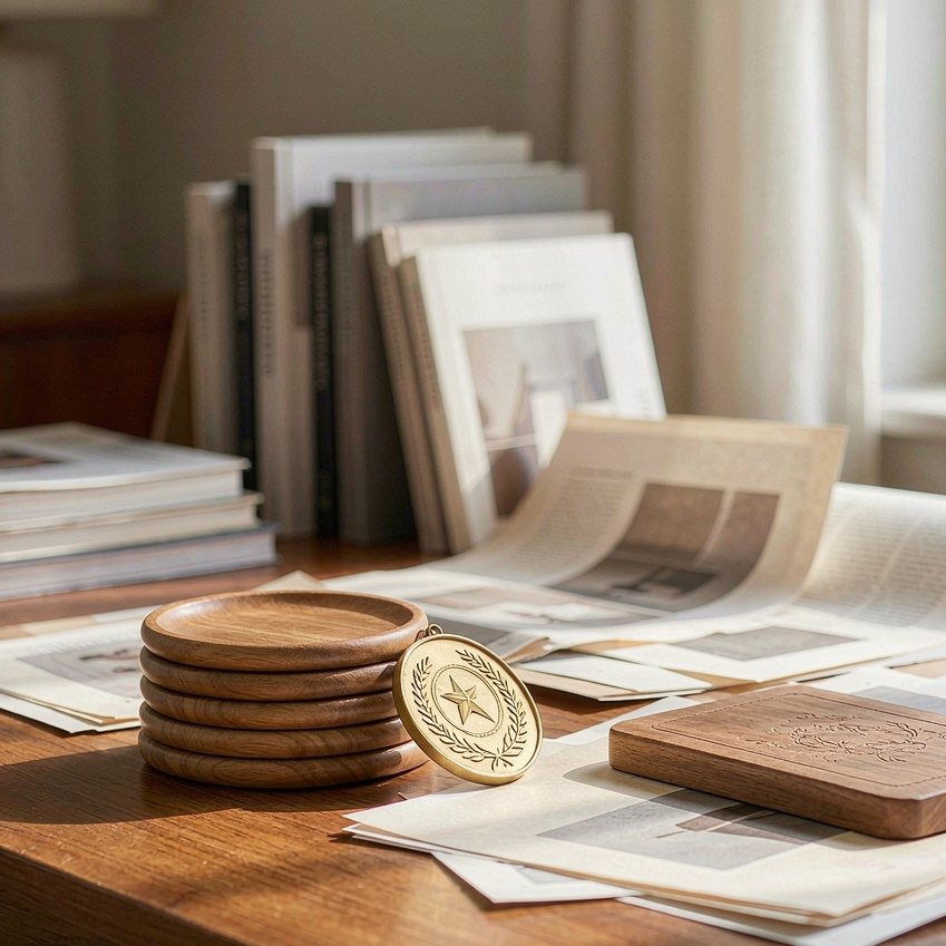 Wood & metal gifts — coasters